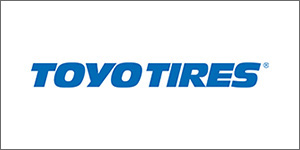 A blue and white logo of toyo tires